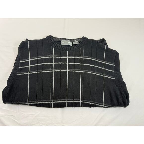 Oscar de la Renta Cotton Men’s XL Sweater Plaid Y2K Vintage Excellent Condition - Picture 3 of 6